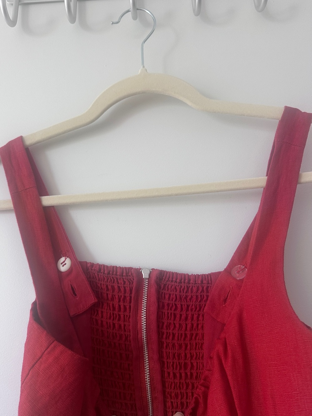 Reformation Red Linen Midi Skirt Dress - Picture 4 of 5